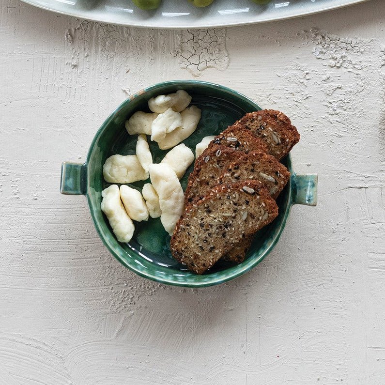 Green Round Baker Dish - Merry PigletsCreative Co-Op