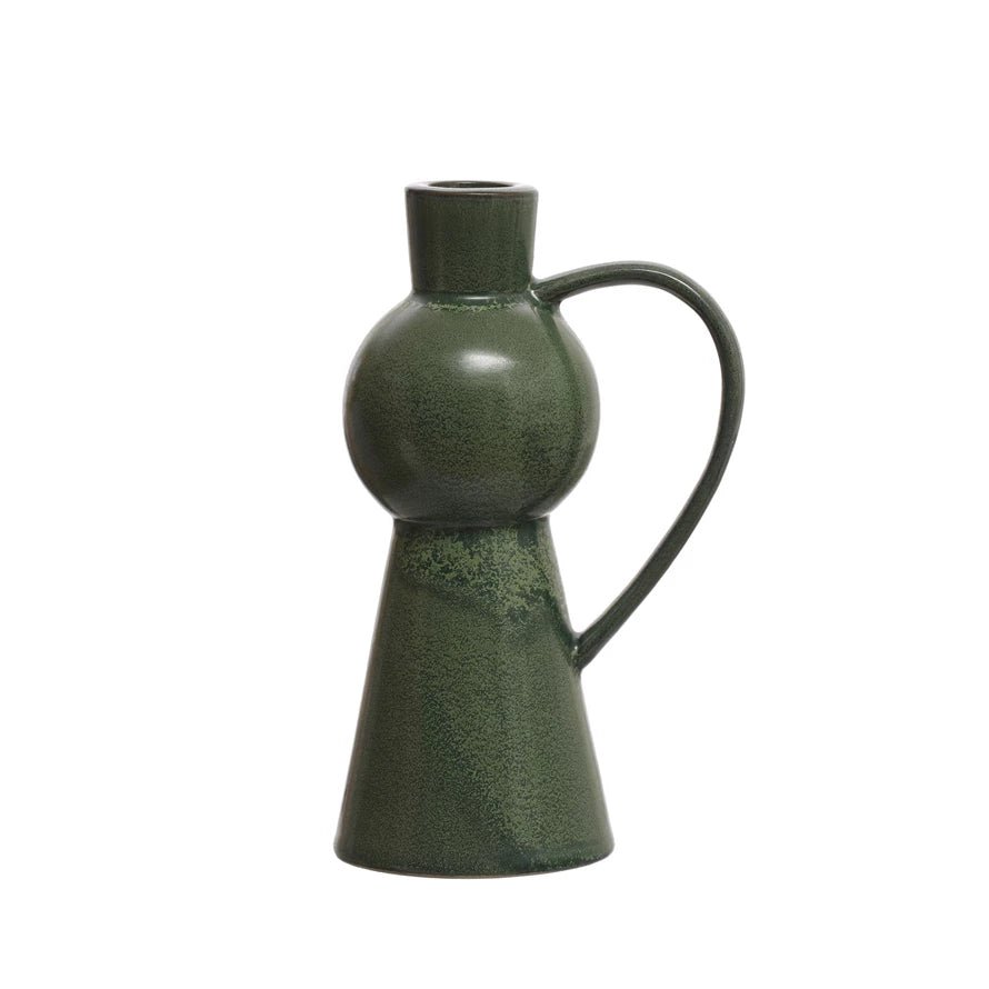 Green Taper Holder - Merry PigletsCreative Co - Op