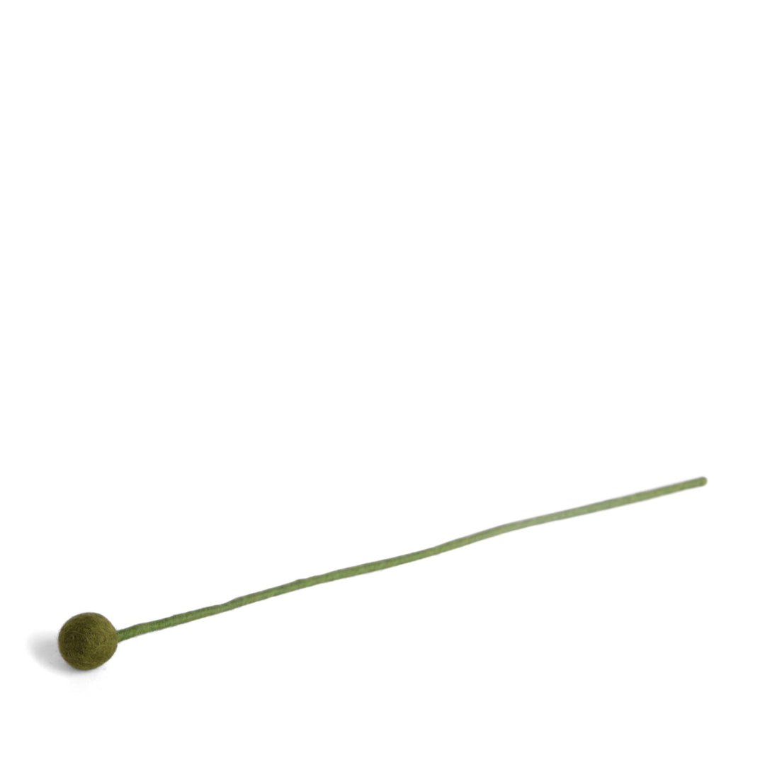 Green Wool Pom Flower Small - Merry PigletsGry and Sif