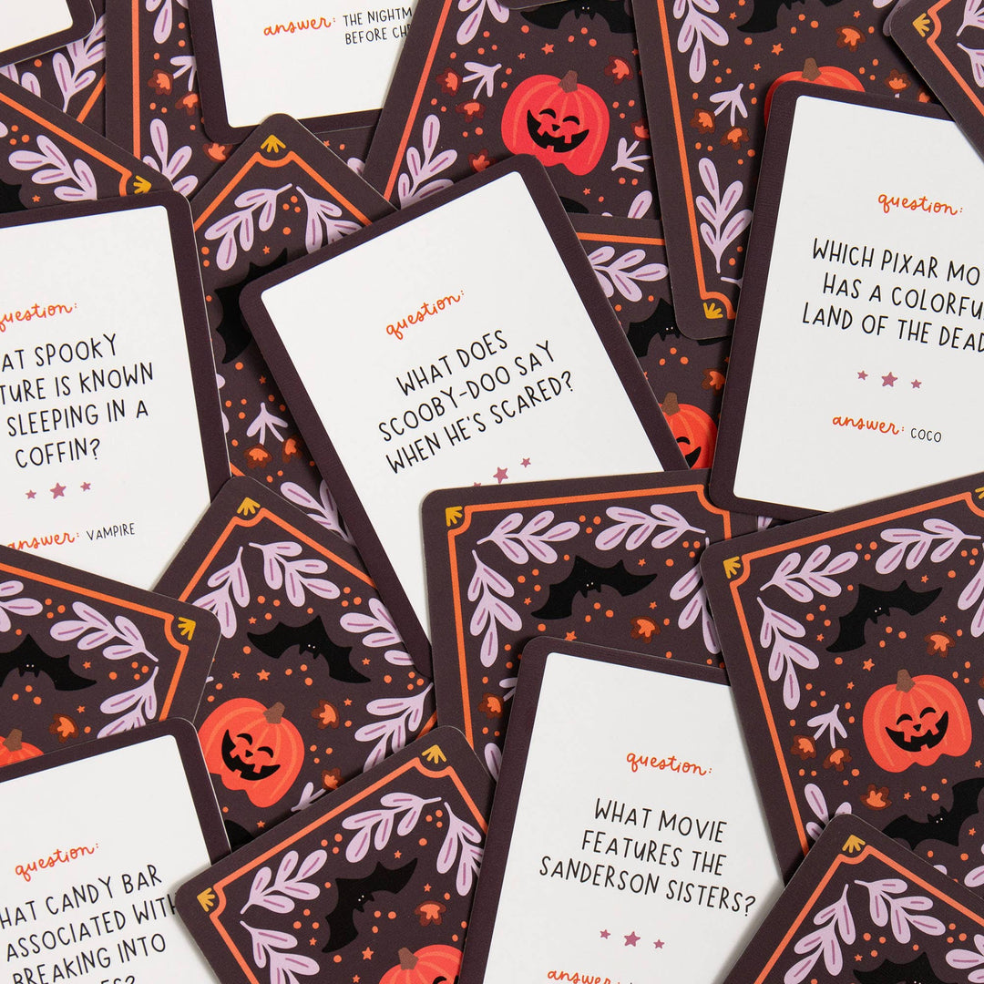 Halloween Trivia Cards in Tin - Merry PigletsPippi Post