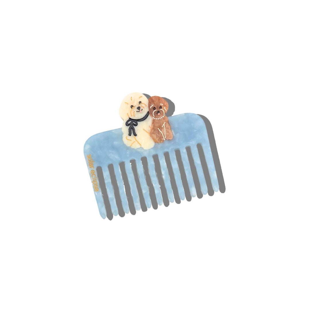 Hand - Painted Puppy Friends Pocket Comb - Merry PigletsSolar Eclipse