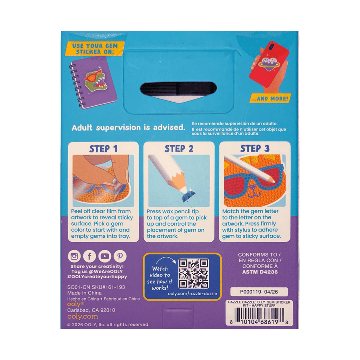 Happy Stuff DIY Gem Sticker Kit - Merry PigletsOOLY