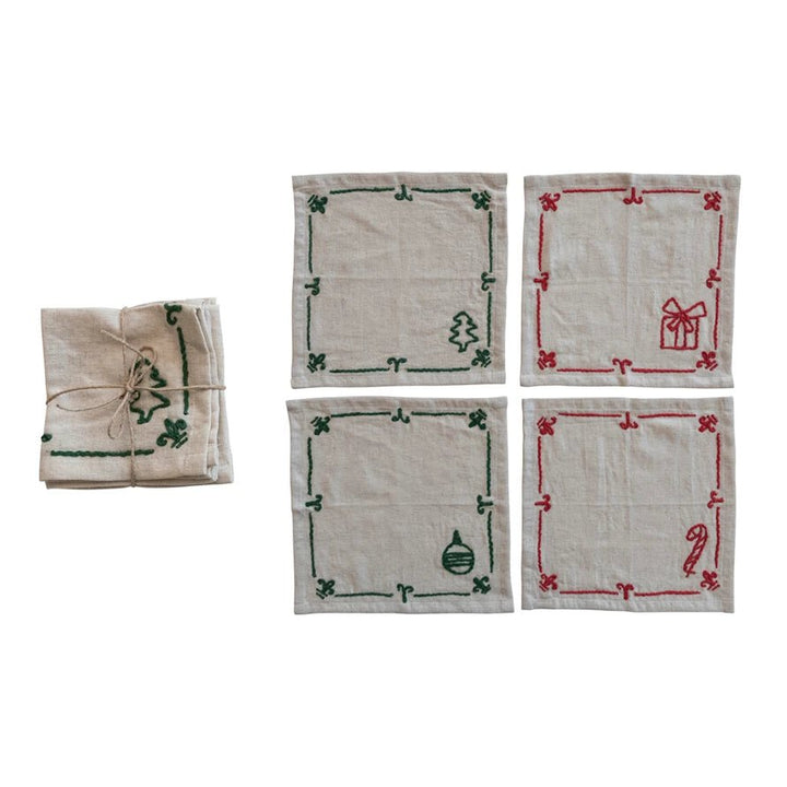 Holiday Cocktail Napkins - Merry PigletsCreative Co - Op