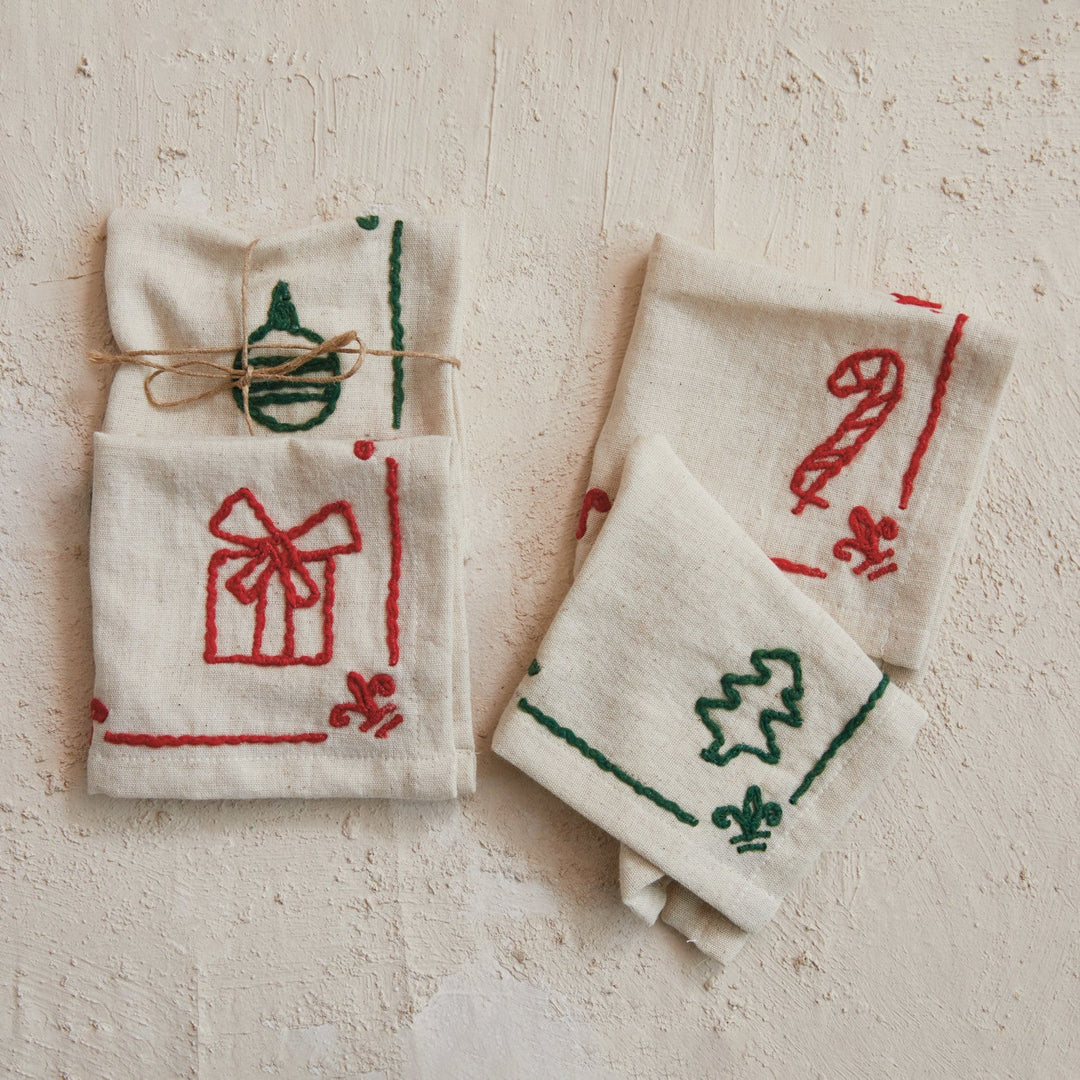 Holiday Cocktail Napkins - Merry PigletsCreative Co - Op
