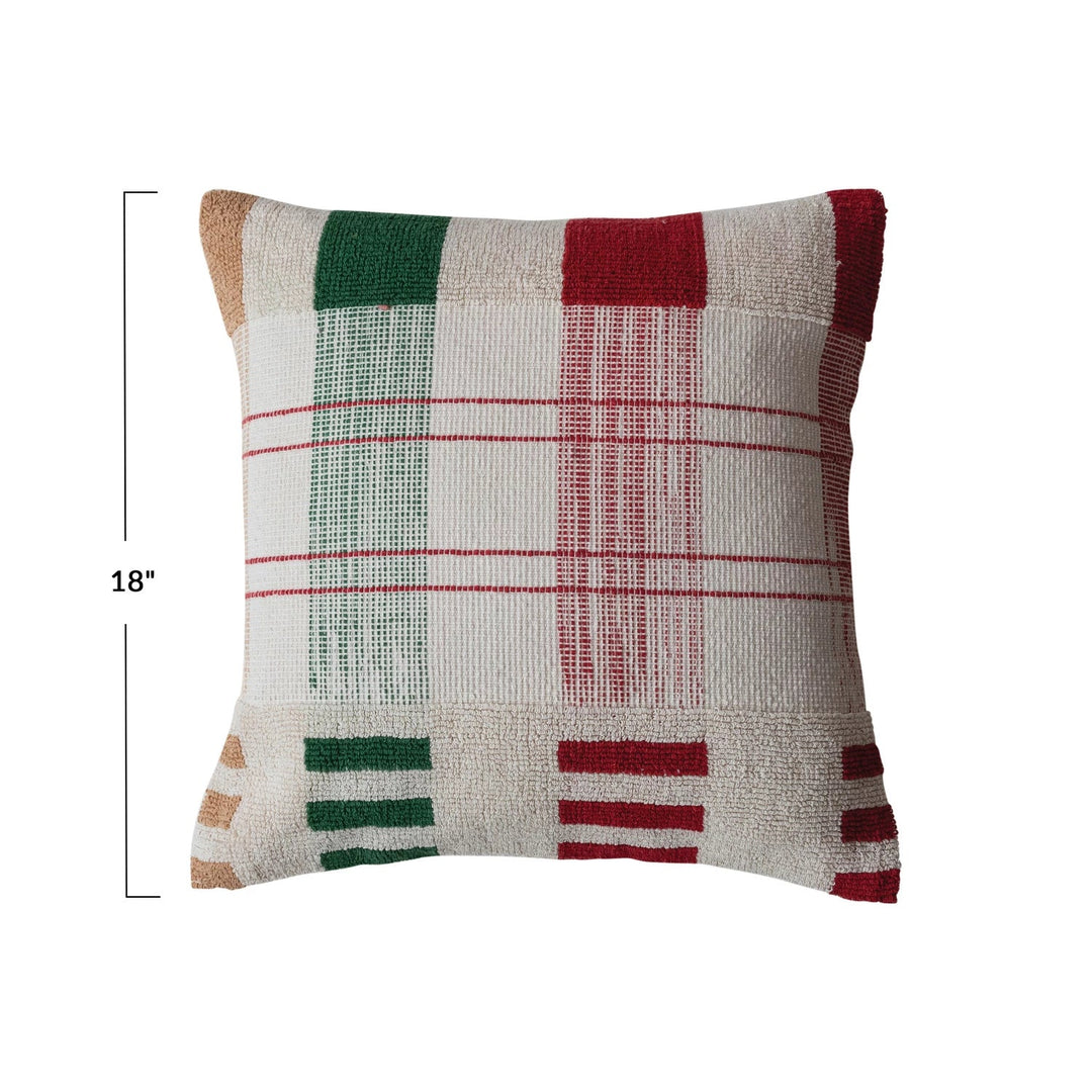 Holiday Plaid Pillow - Merry PigletsCreative Co - Op