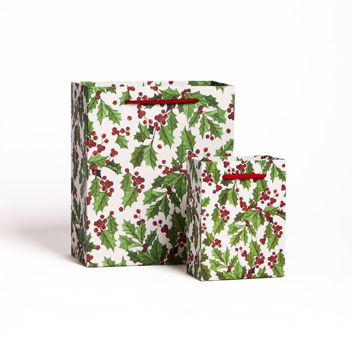 Holly Holiday Gift Bag Small - Merry PigletsAbigail Jayne Design