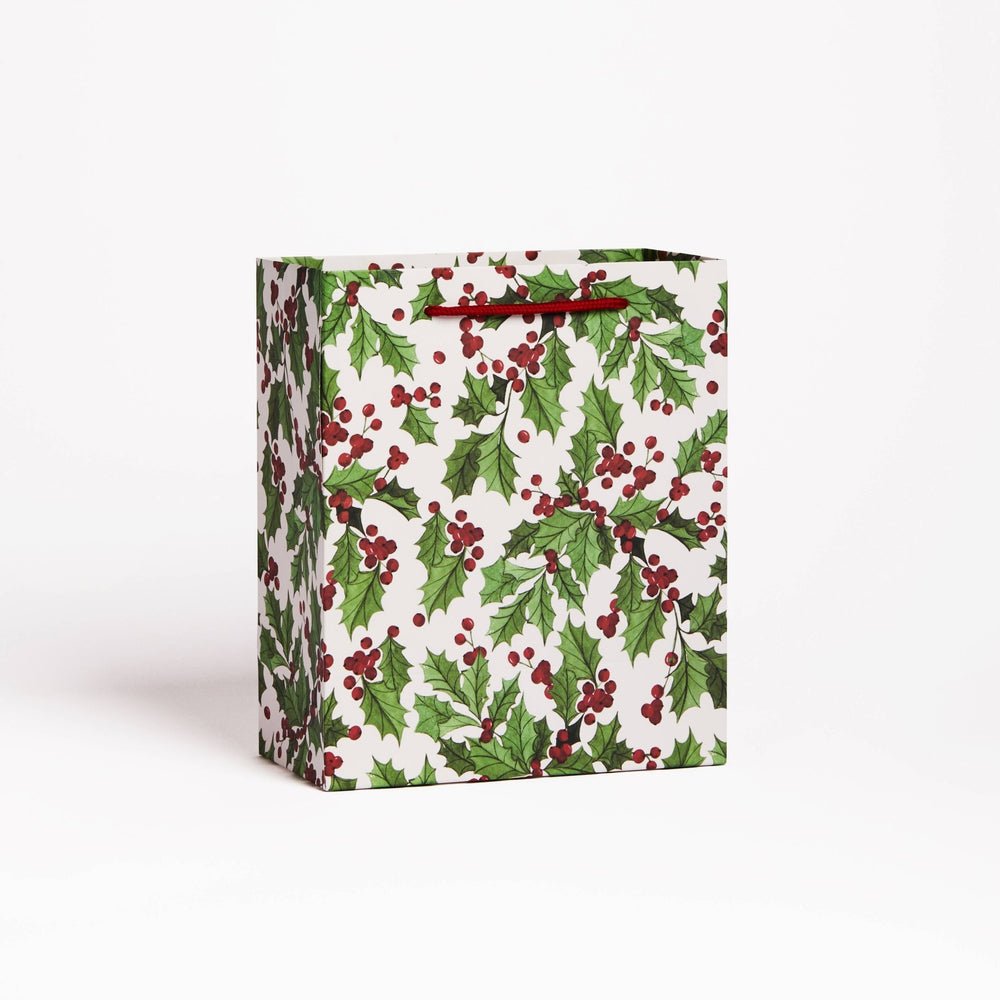 Holly Holiday Gift Bag Small - Merry PigletsAbigail Jayne Design