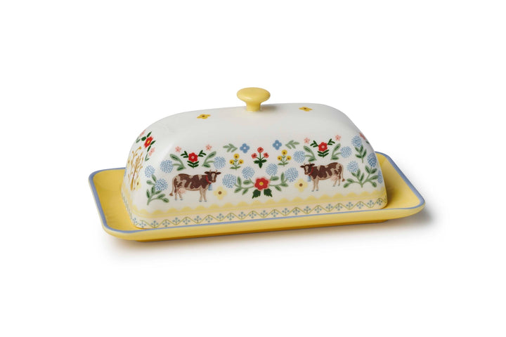 Home Sweet Home Porcelain Butter Dish - Merry PigletsRifle Paper Co.