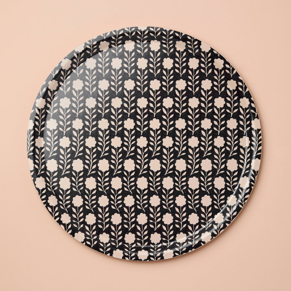 Ink Flora Round Tray - Merry PigletsWanderlust Paper Co