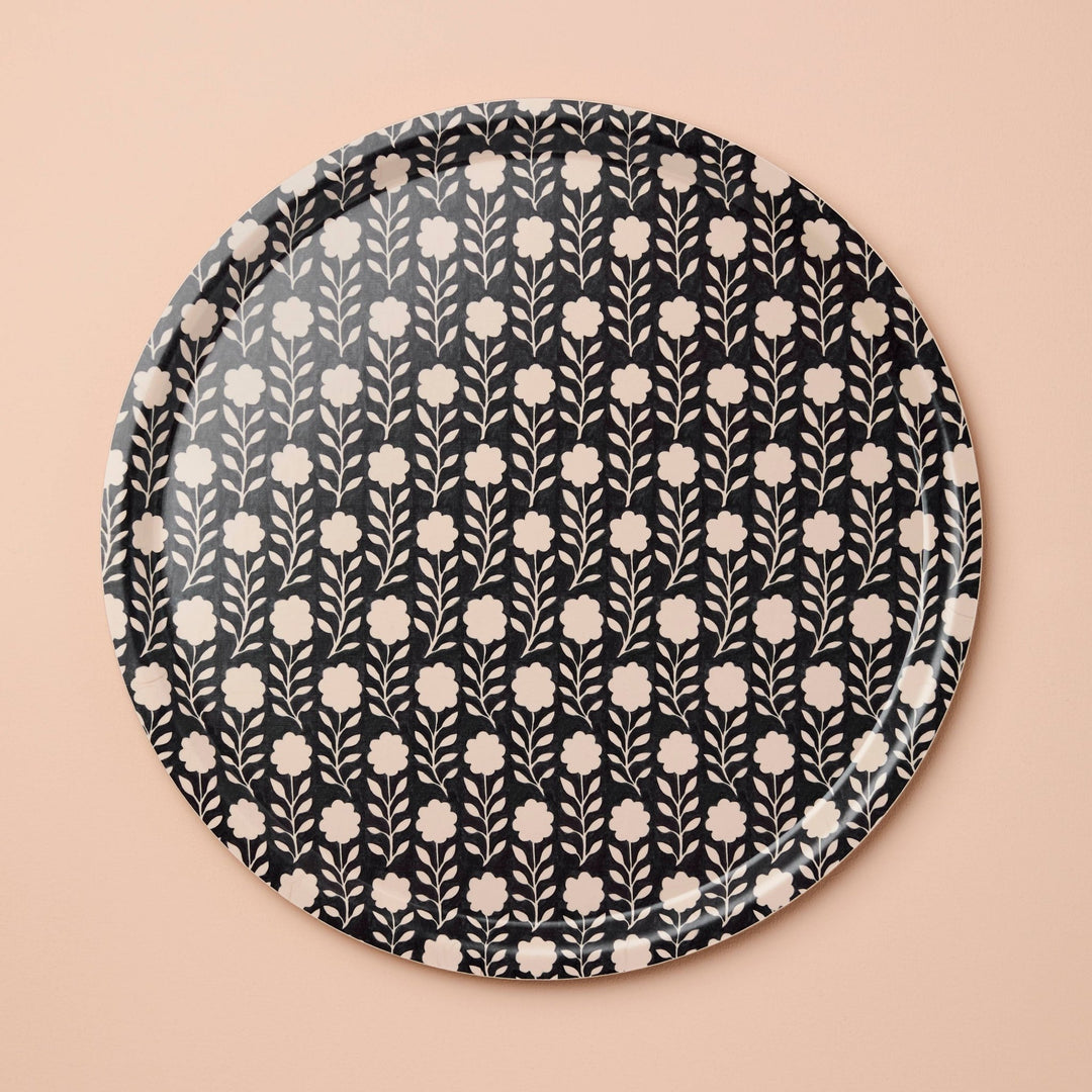 Ink Flora Round Tray - Merry PigletsWanderlust Paper Co