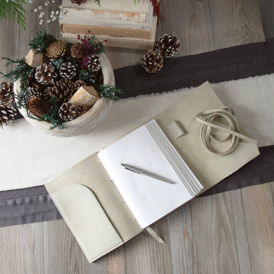 Ivory Suede Journal - Merry PigletsAndaluca