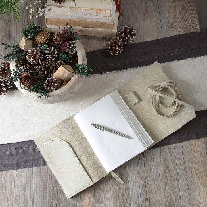 Ivory Suede Journal - Merry PigletsAndaluca