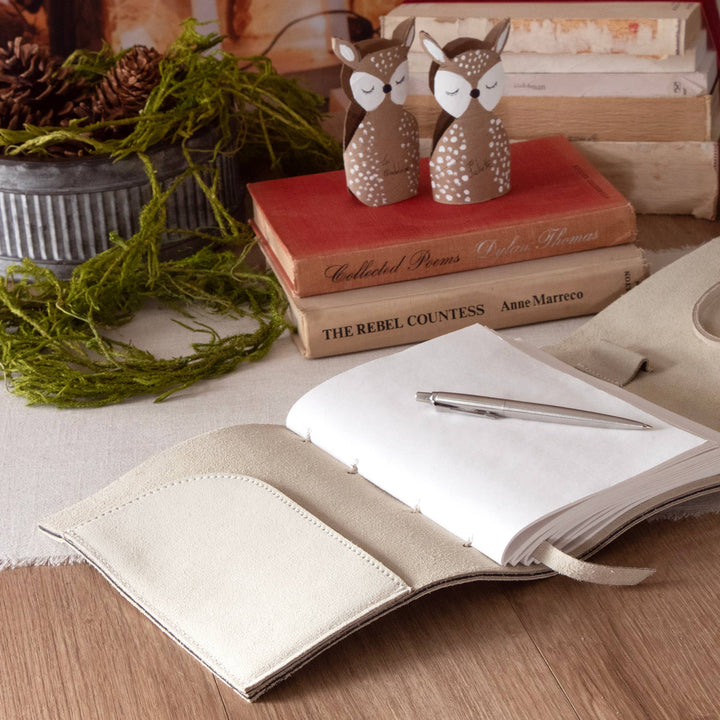Ivory Suede Journal - Merry PigletsAndaluca