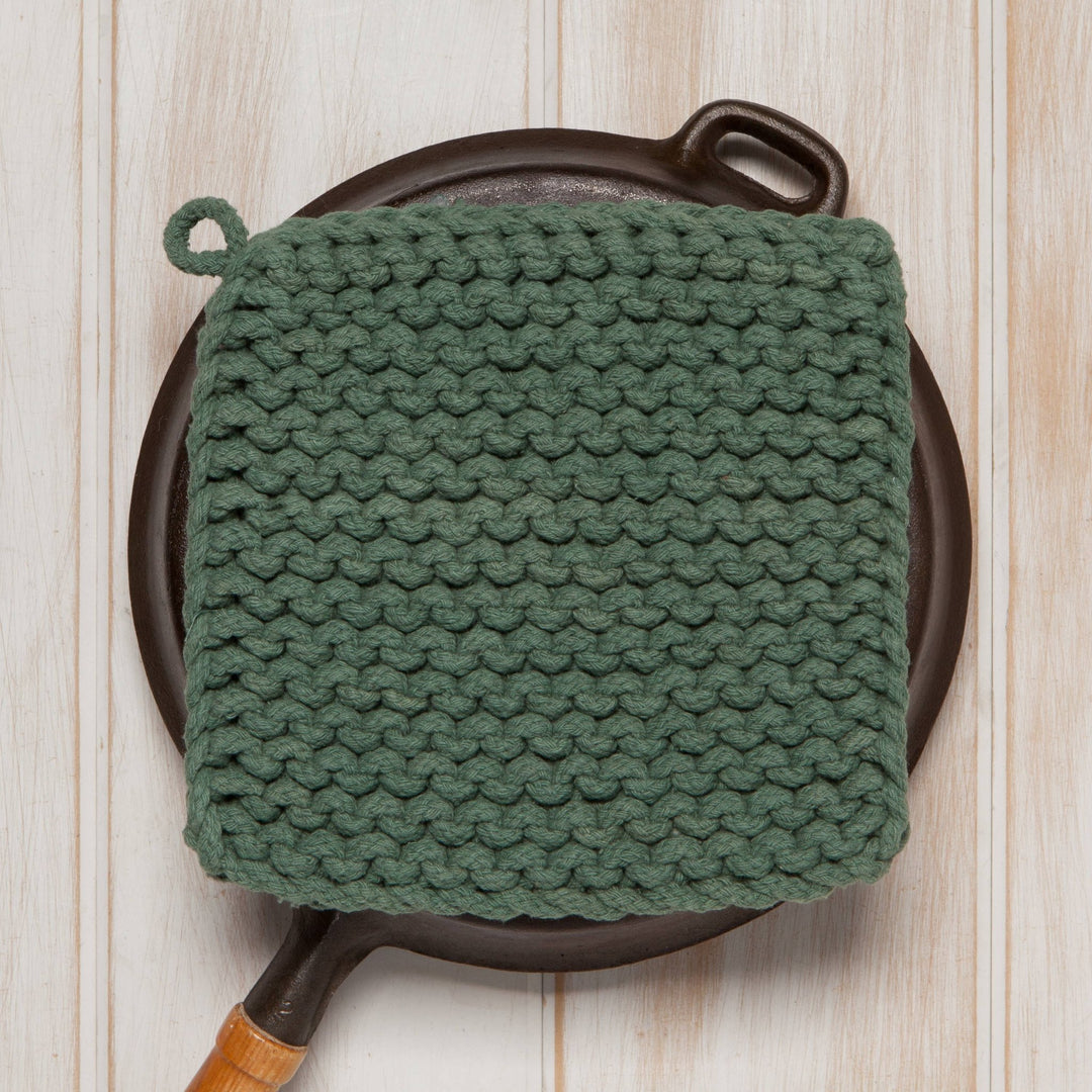 Jade Green Knit Potholder - Merry PigletsDanica Heirloom