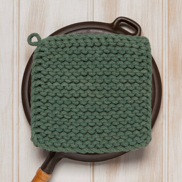 Jade Green Knit Potholder - Merry PigletsDanica Heirloom