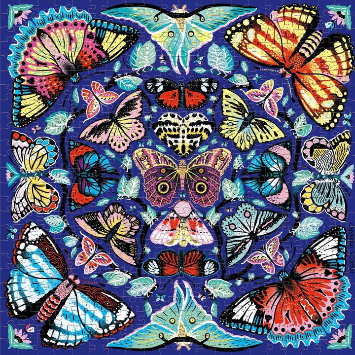 Kaleido Butterflies 500 Piece Puzzle - Merry PigletsMudpuppy
