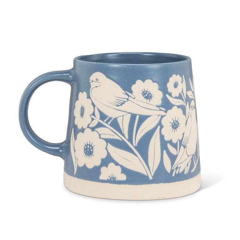 Leaves & Birds Blue Mug - Merry PigletsAbbott