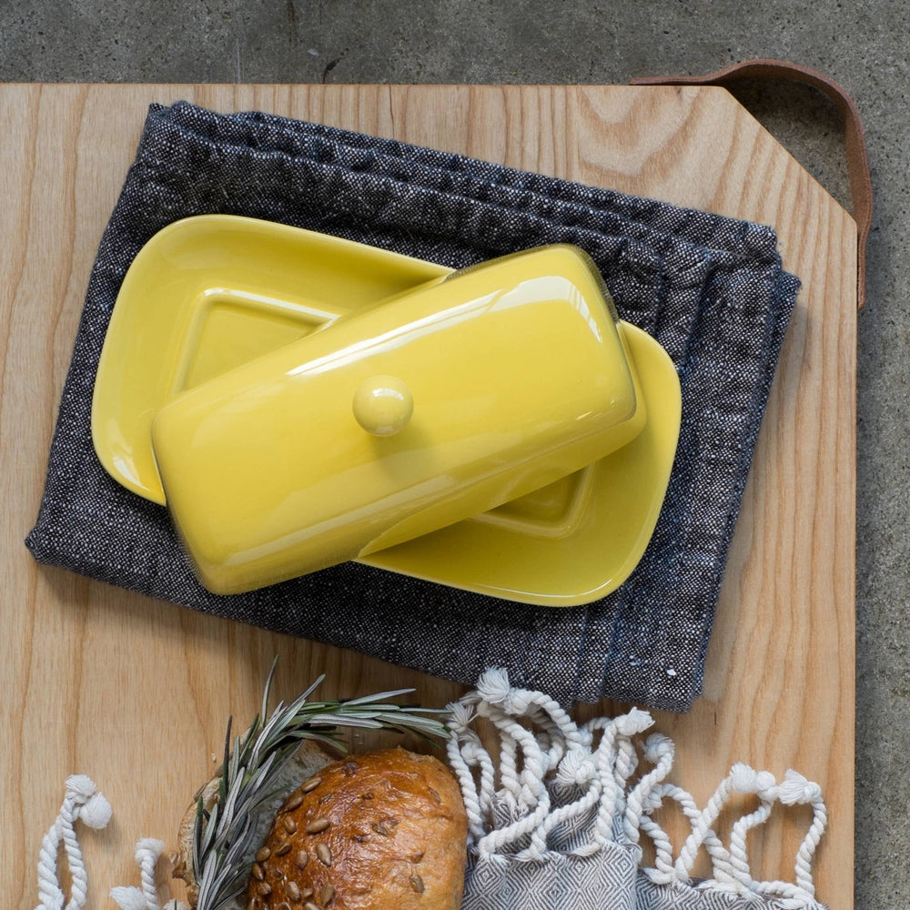 Lemon Yellow Butter Dish - Merry PigletsNow Designs by Danica