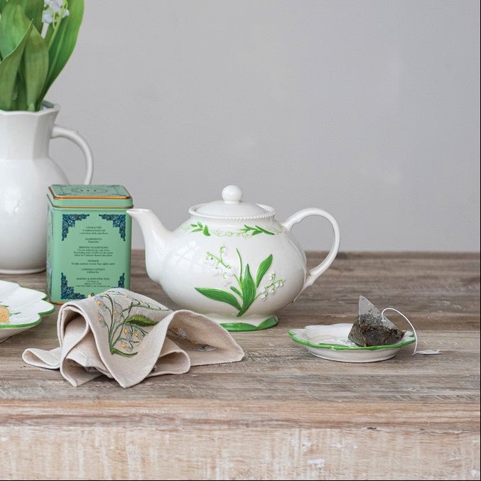 Lily of the Valley Scalloped Plate - Merry PigletsCreative Co-Op