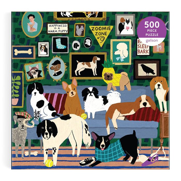 Lounge Dogs 500 Piece Puzzle - Merry PigletsGalison