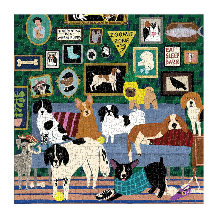 Lounge Dogs 500 Piece Puzzle - Merry PigletsGalison