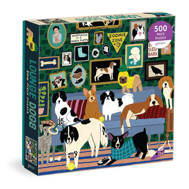 Lounge Dogs 500 Piece Puzzle - Merry PigletsGalison