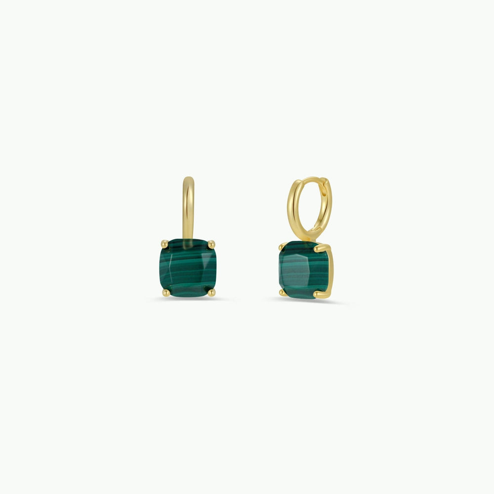 Malachite Drop Hoop Earrings - Merry PigletsJaxKelly