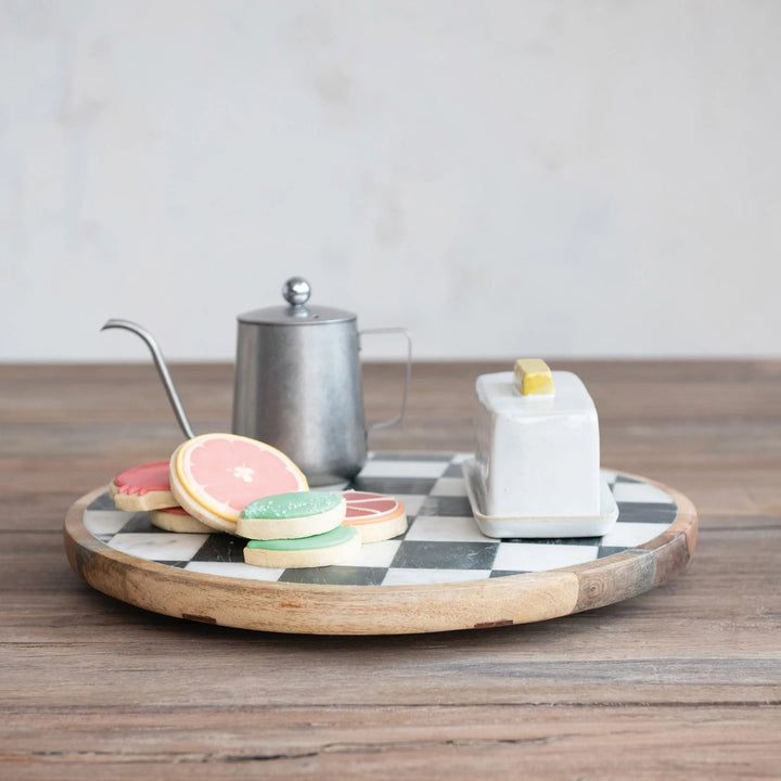 Marble Check Lazy Susan - Merry PigletsMerry Piglets