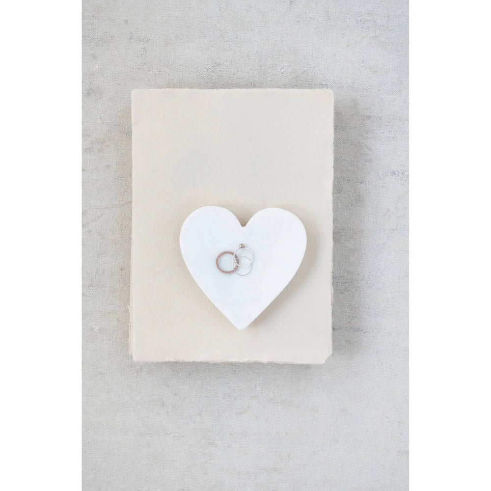 Marble Heart Dish - Merry PigletsCreative Co - Op