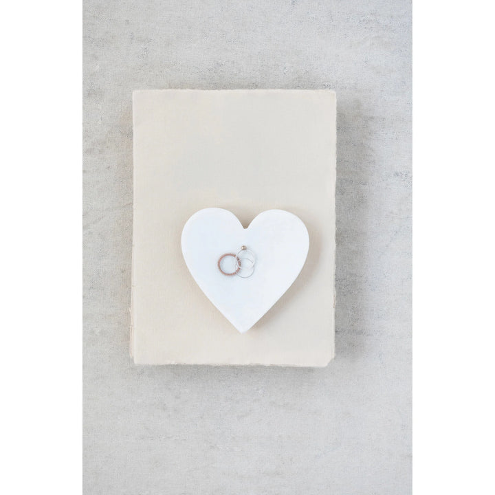 Marble Heart Dish - Merry PigletsCreative Co - Op