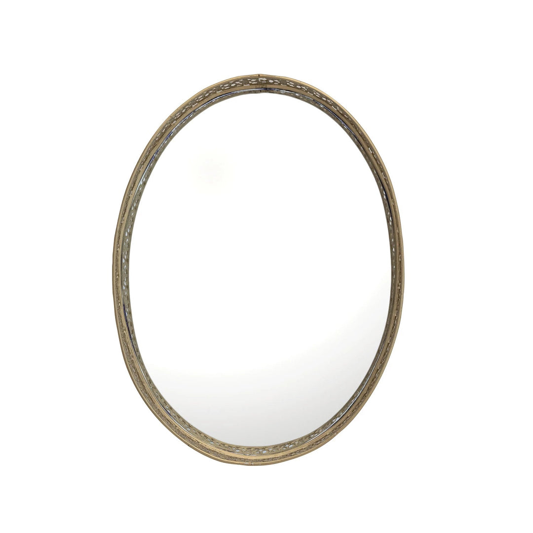 Metal Filagree Tray w/ Mirror - Merry PigletsCreative Co - Op