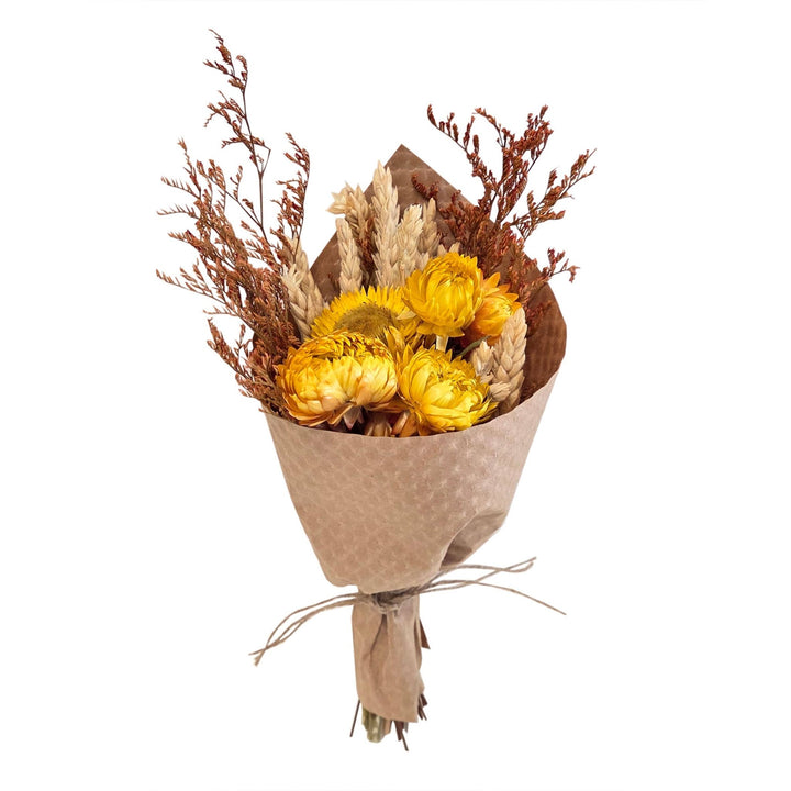 Mini Harvest Wheat Strawflower Dried Bouquet - Merry PigletsAndaluca