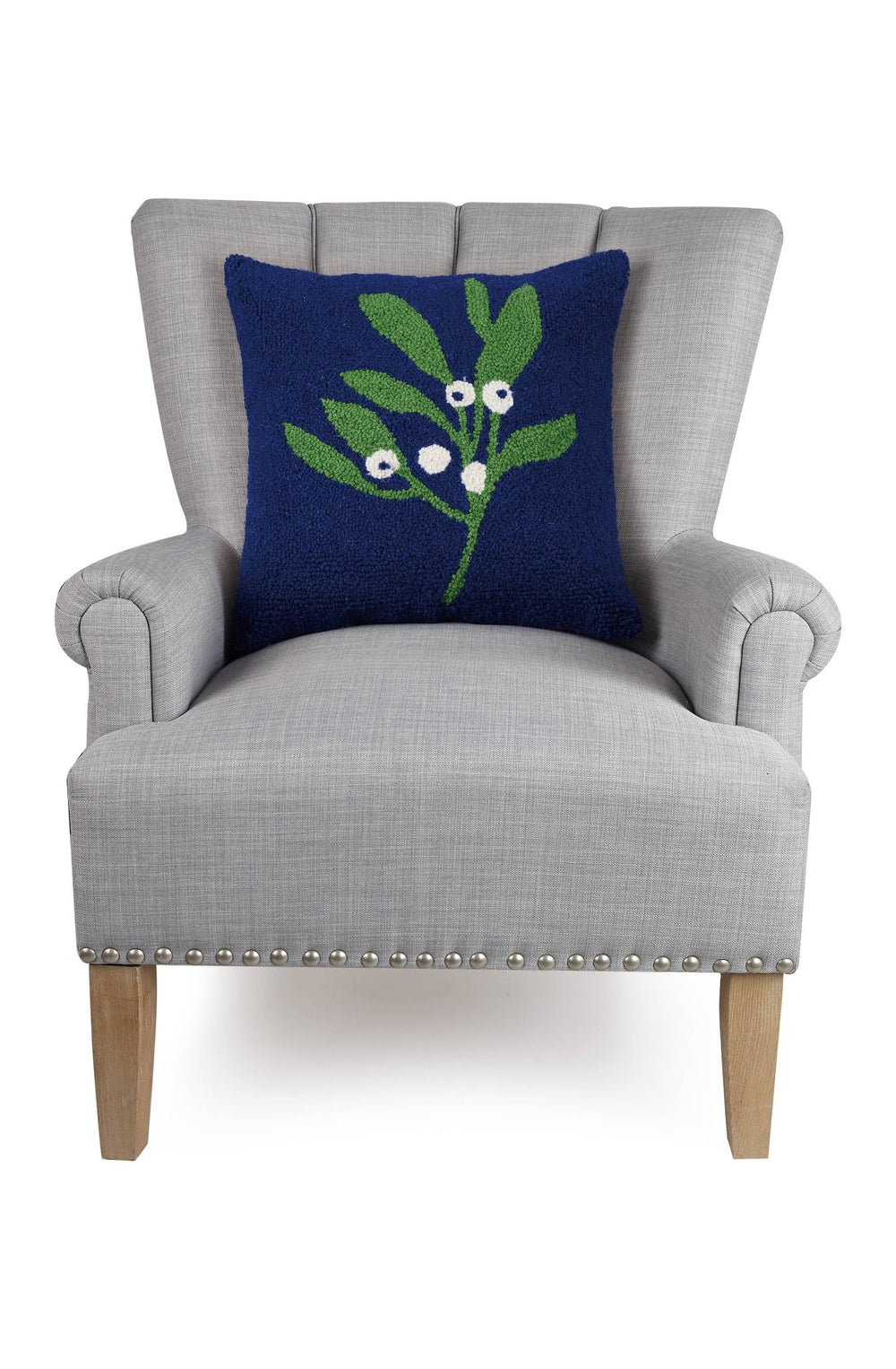 Mistletoe Wool Hooked Pillow - Merry PigletsPeking Handicraft