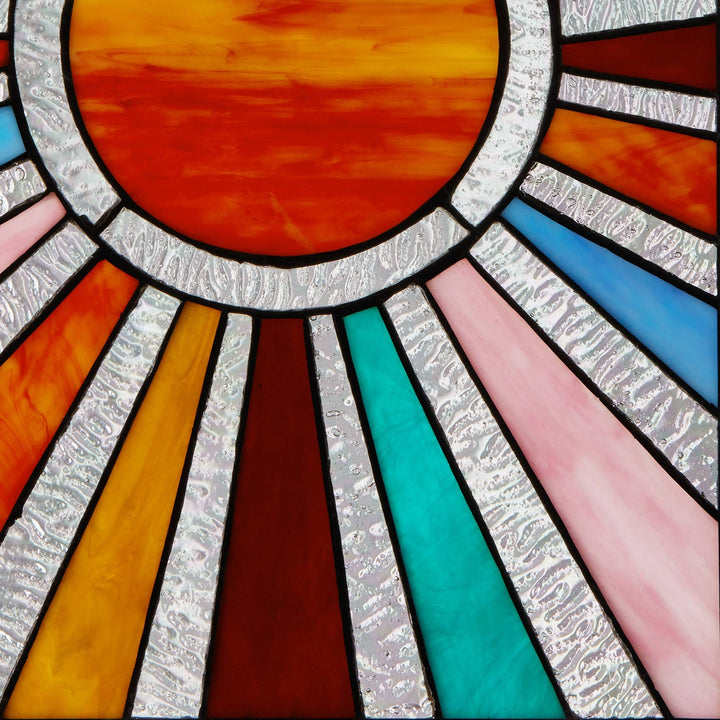 Multicolor Sunburst Stained Glass - Merry PigletsRiver of Goods