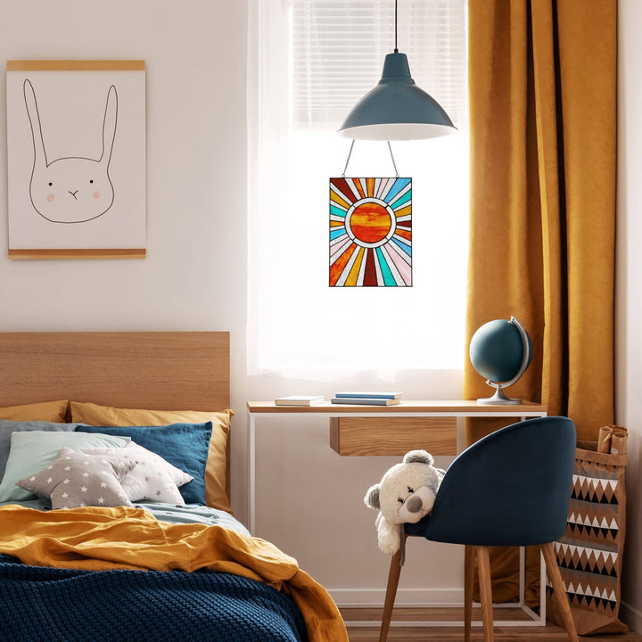 Multicolor Sunburst Stained Glass - Merry PigletsRiver of Goods
