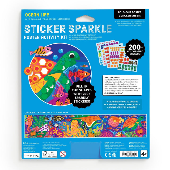 Ocean Life Sticker Sparkle Poster Activity Kit - Merry PigletsMerry Piglets