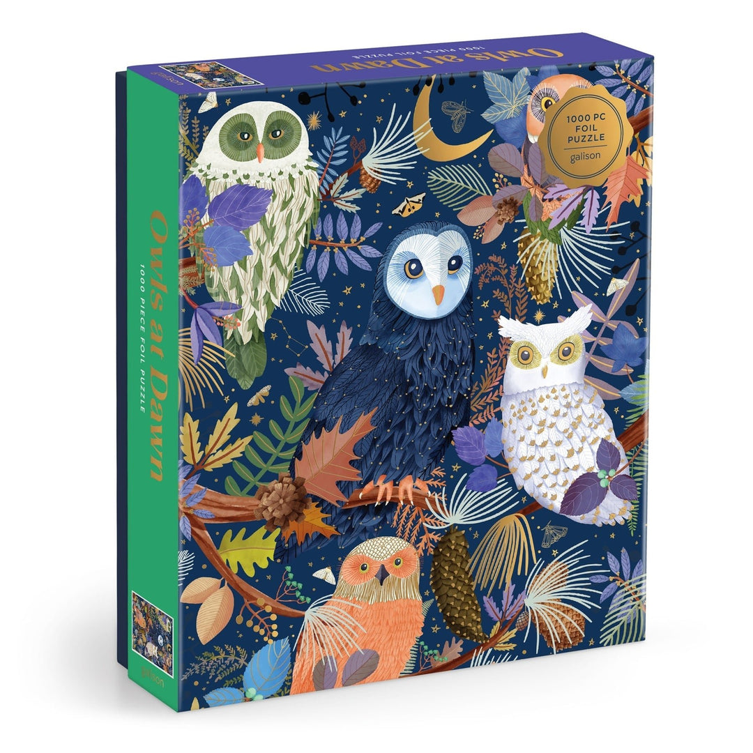 Owls at Dawn 1000 Piece Foil Puzzle - Merry PigletsGalison