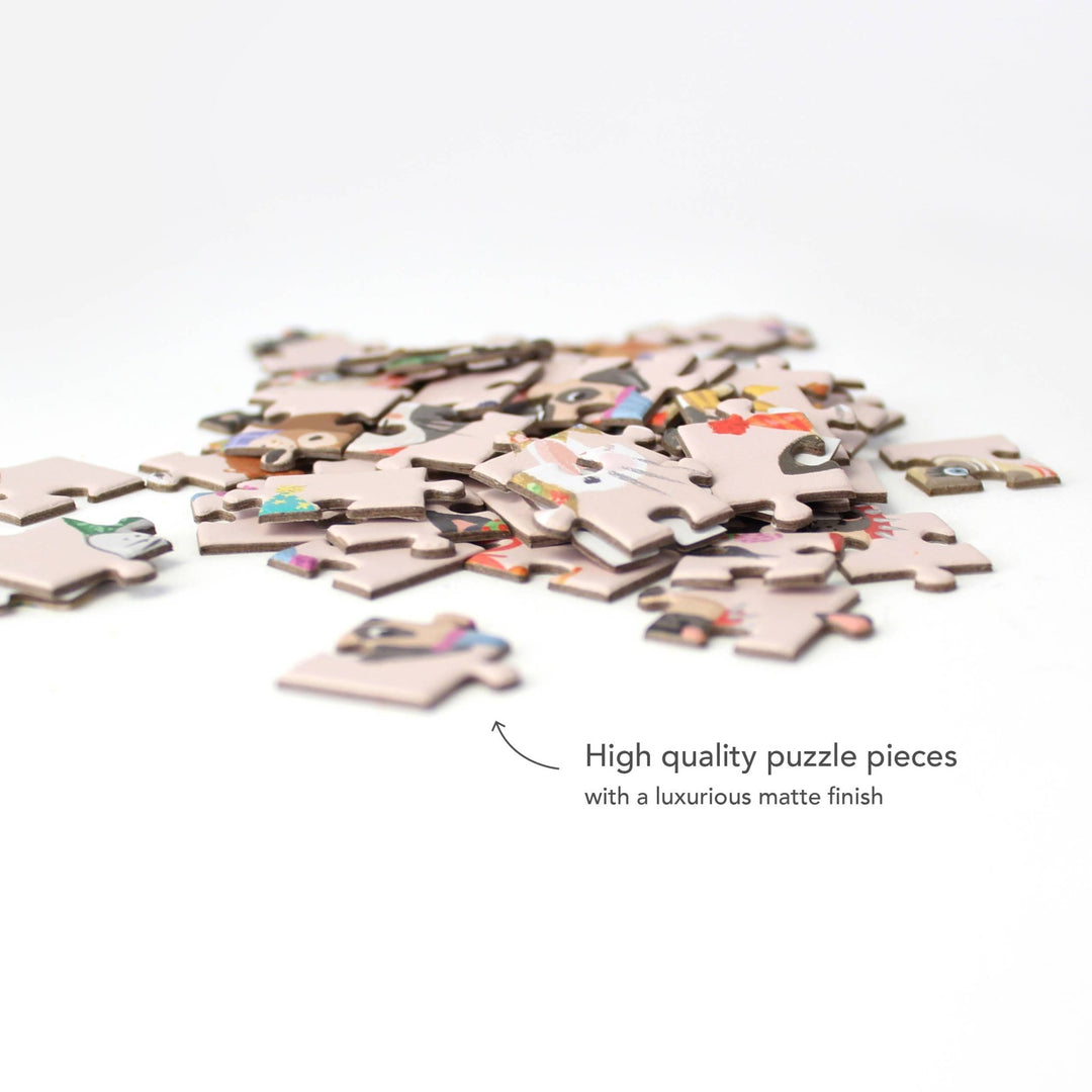 Party Animals Puzzle Greeting Card - Merry PigletsInklings Paperie