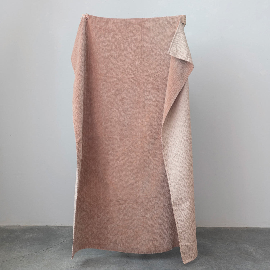 Peach Cotton Velvet Throw - Merry PigletsCreative Co - Op