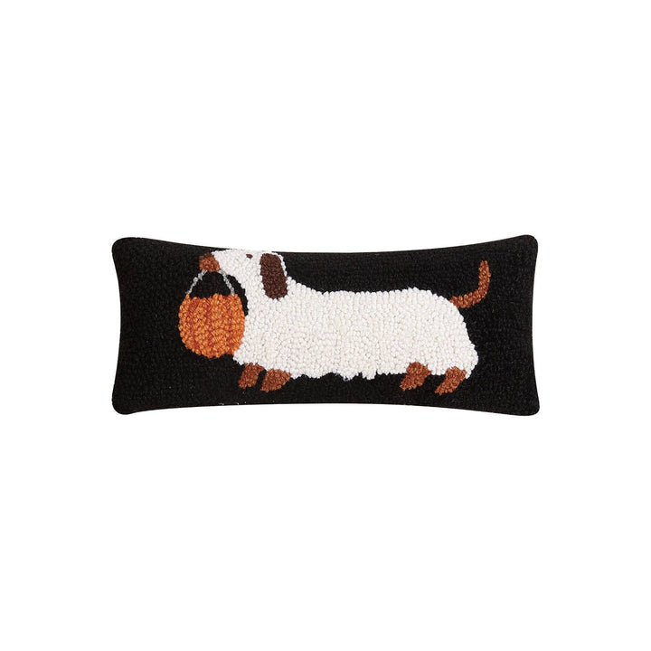 Petite Halloen Dachshund Wool Hooked Pillow - Merry PigletsPeking Handicraft