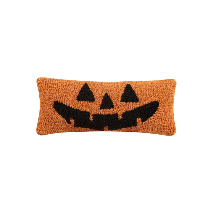 Petite Jack-O-Lantern Wool Hooked Pillow - Merry PigletsPeking Handicraft