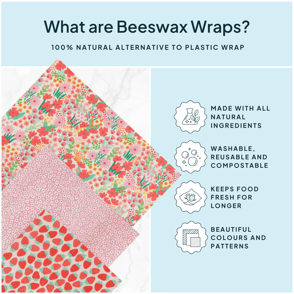 Pink Beeswax Wrap Variety Set - Merry PigletsNATURE BEE