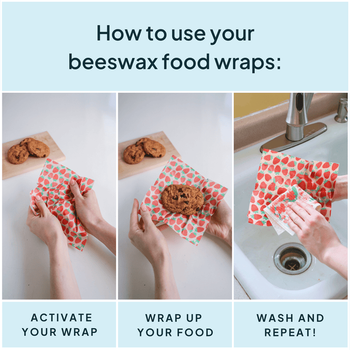 Pink Beeswax Wrap Variety Set - Merry PigletsNATURE BEE