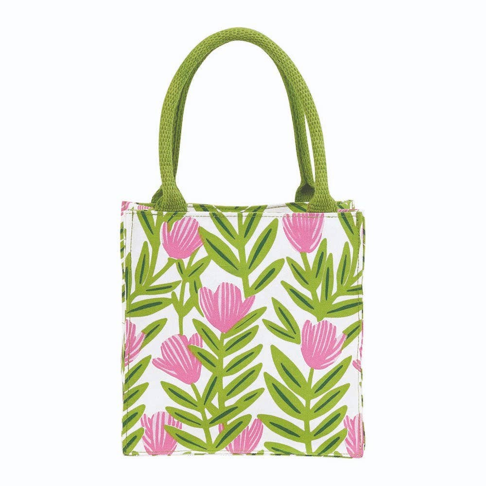 Pink Flower Reusable Gift Bag - Merry Pigletsrockflowerpaper
