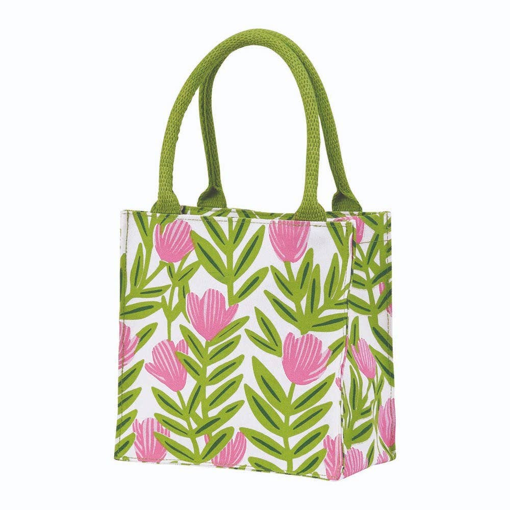 Pink Flower Reusable Gift Bag - Merry Pigletsrockflowerpaper