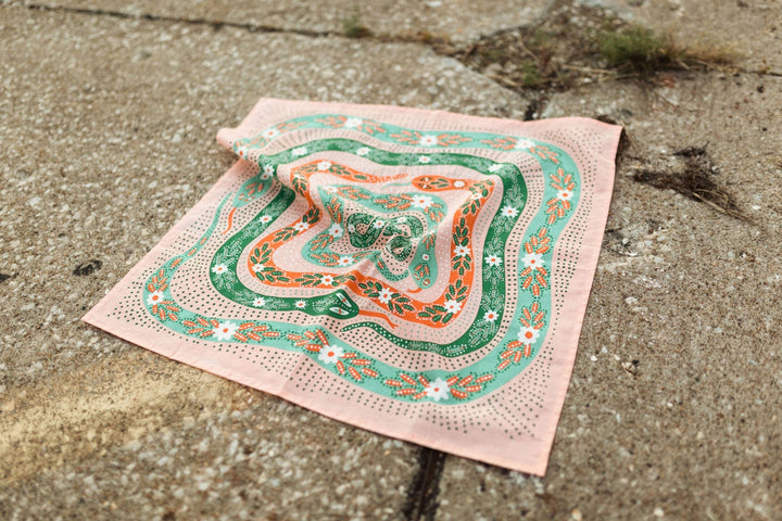 Pink Snakes Bandana - Merry PigletsHandker Bandanas