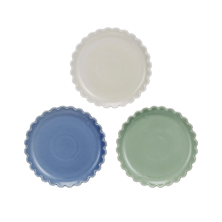 Plate with Scalloped Edge - Merry PigletsCreative Co - Op