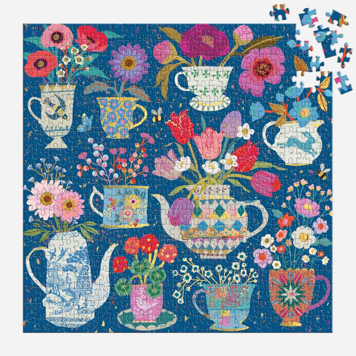 Potted Teacups 500 Piece Puzzle - Merry PigletsGalison