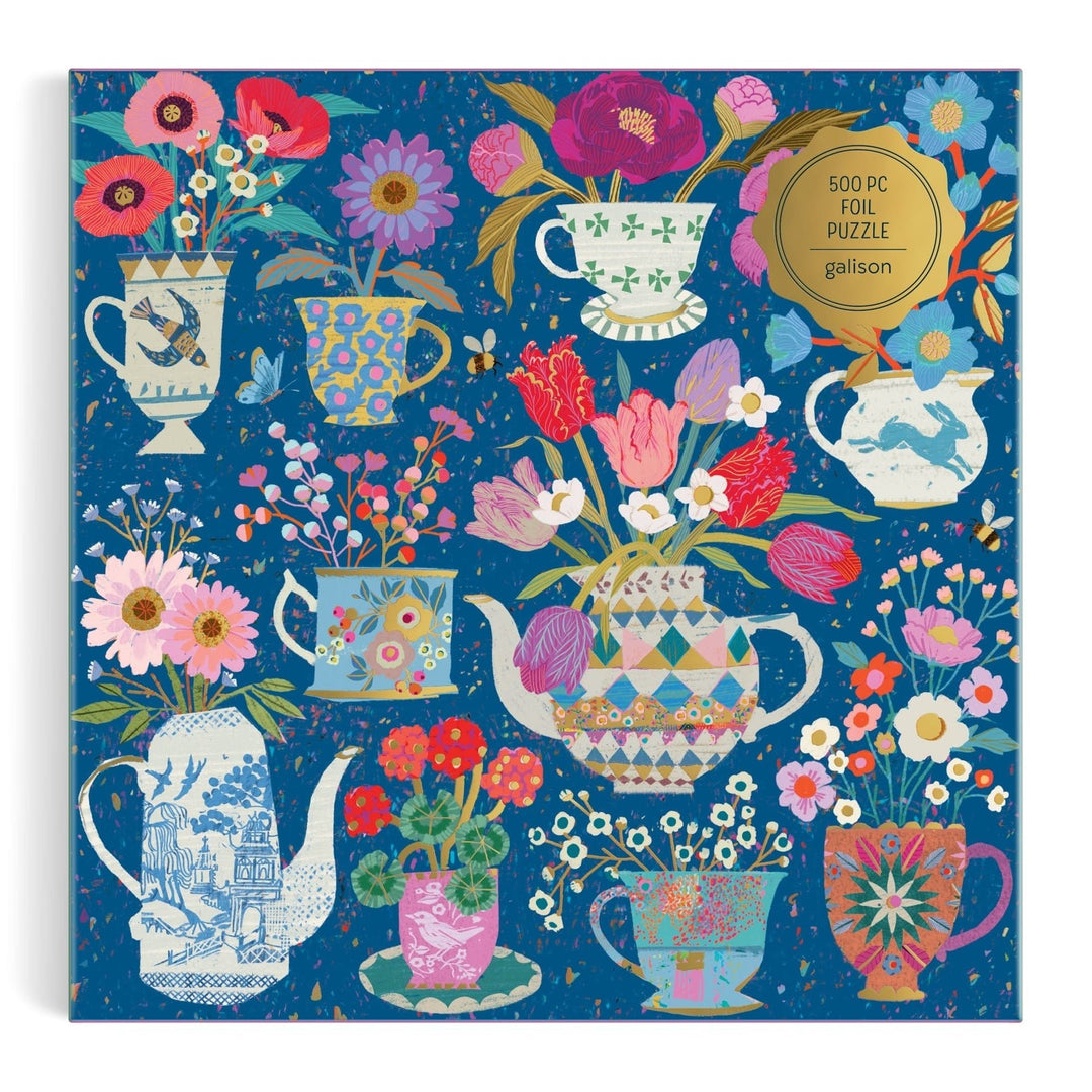 Potted Teacups 500 Piece Puzzle - Merry PigletsGalison