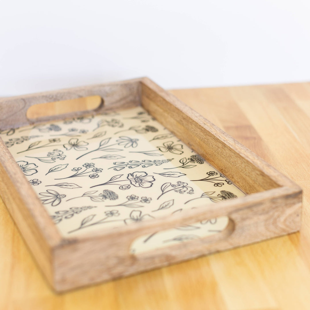 Pressed Floral Mango Wood Tray - Merry PigletsElyse Breanne Design